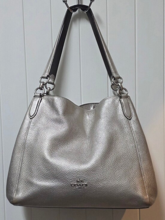 Coach Handbags - Coach F80271 Hallie Metallic Leather Shoulder Bag